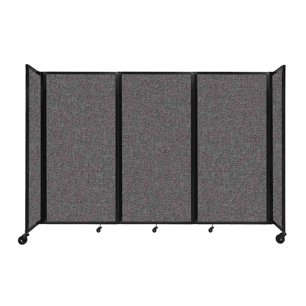 Room Divider 360 Folding Portable Partition 8'6" x 6' Charcoal Gray Fabric